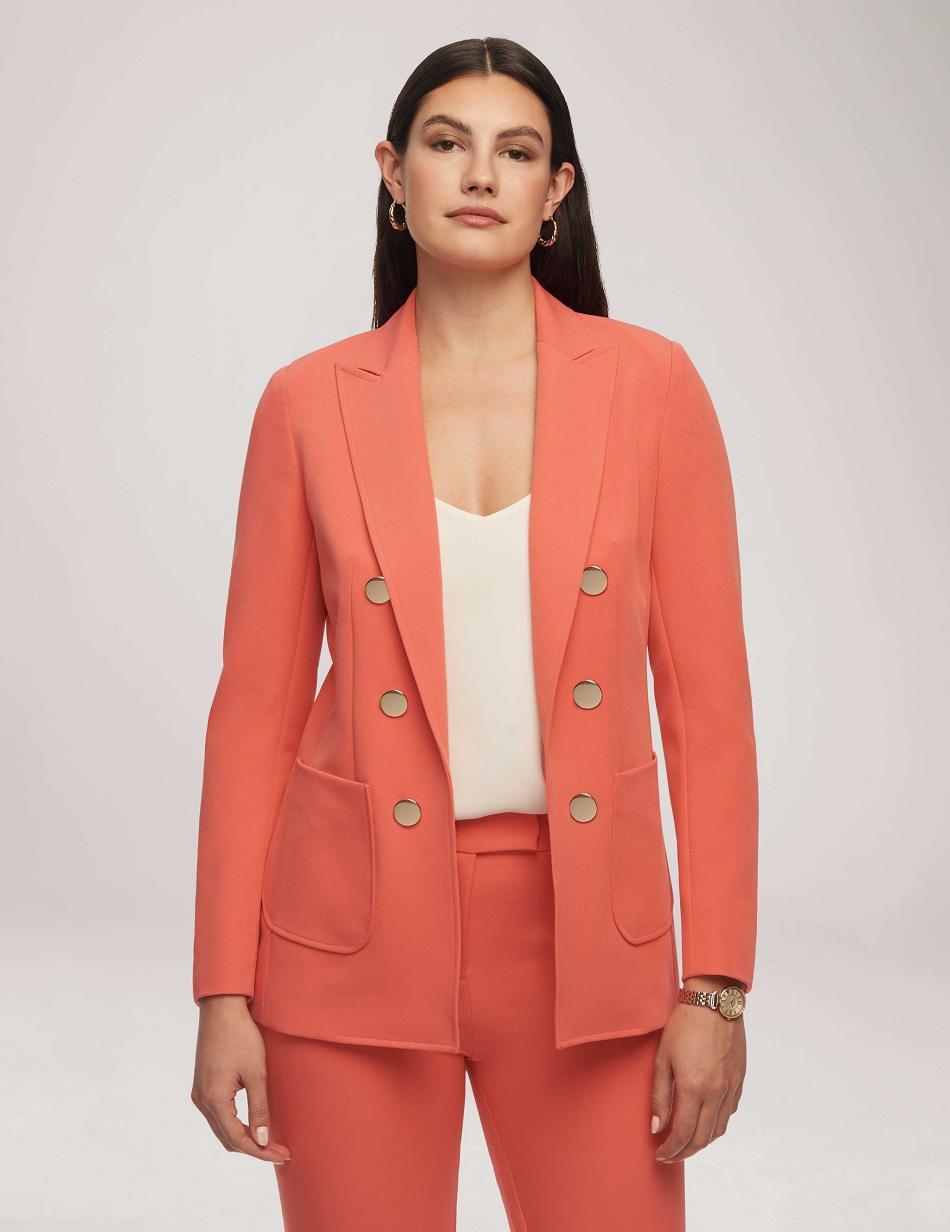 Blazer Anne Klein Faux Double Breasted With Patch Pockets   | NAE-2790417